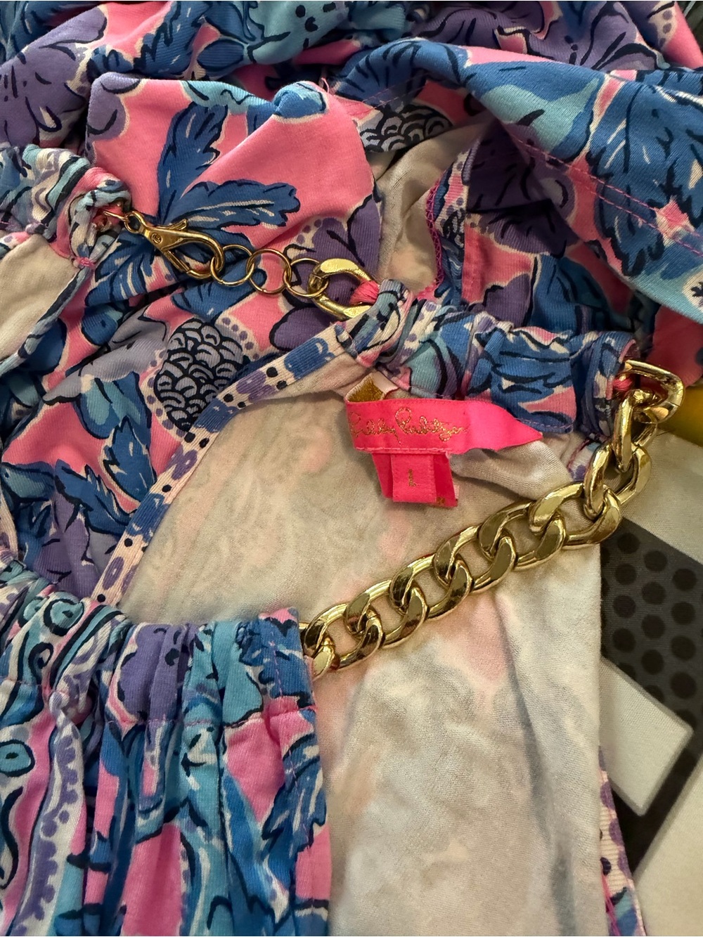 Lilly Pulitzer Bingham Halter Midi Dress Soleil Pink Palm Paradise - Picture 7 of 7